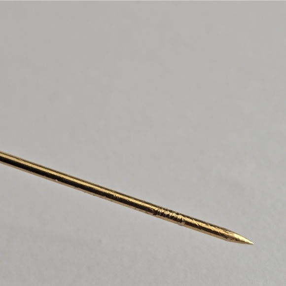 Vintage BMA stickpin gold tone stick pin tie lapel cravat round circle brooch - Picture 5 of 16
